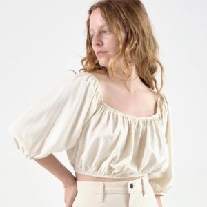 OZMA Georgia Top, Natural, Silk Noil — XS
